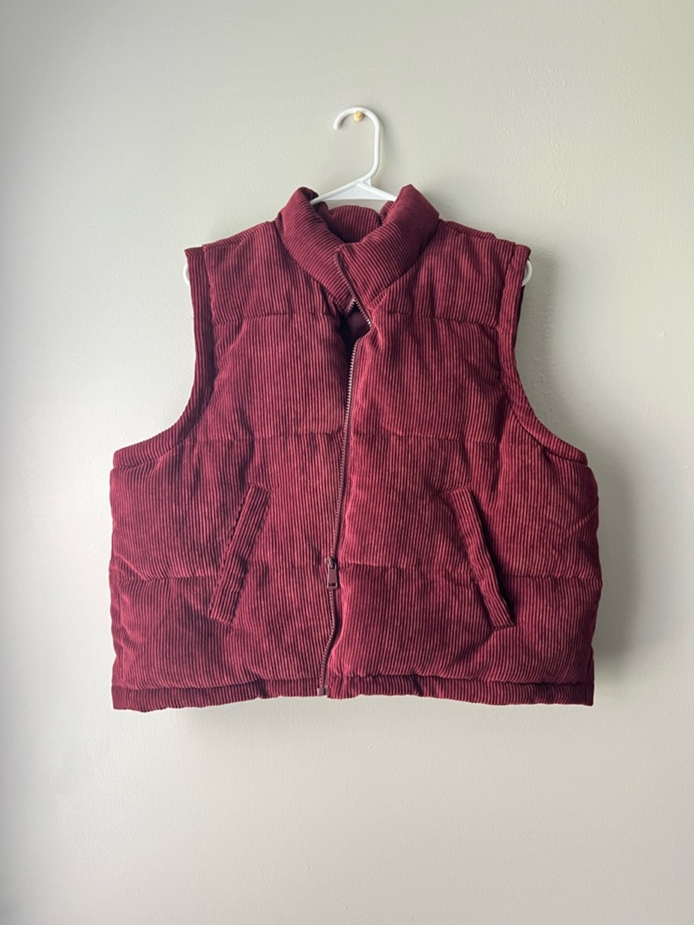 Maurices Burgundy Corduroy Puffer Vest